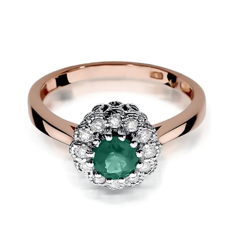 Gold Ring with 0.50ct Emerald and 0.174ct Diamonds