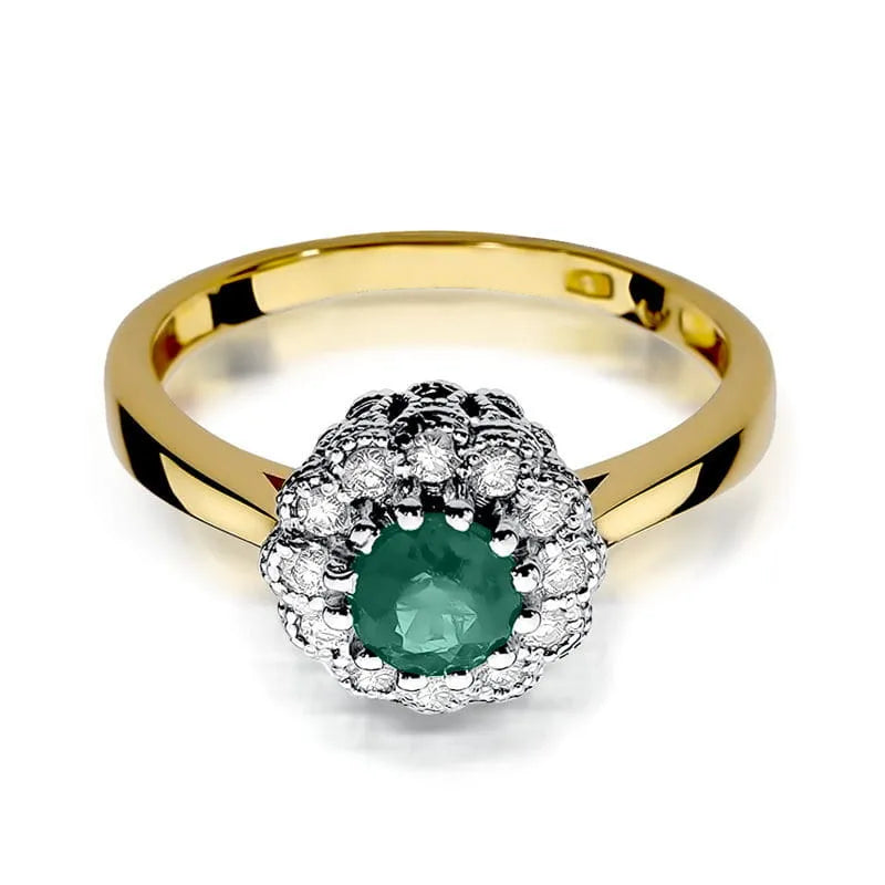 Gold Ring with 0.50ct Emerald and 0.174ct Diamonds