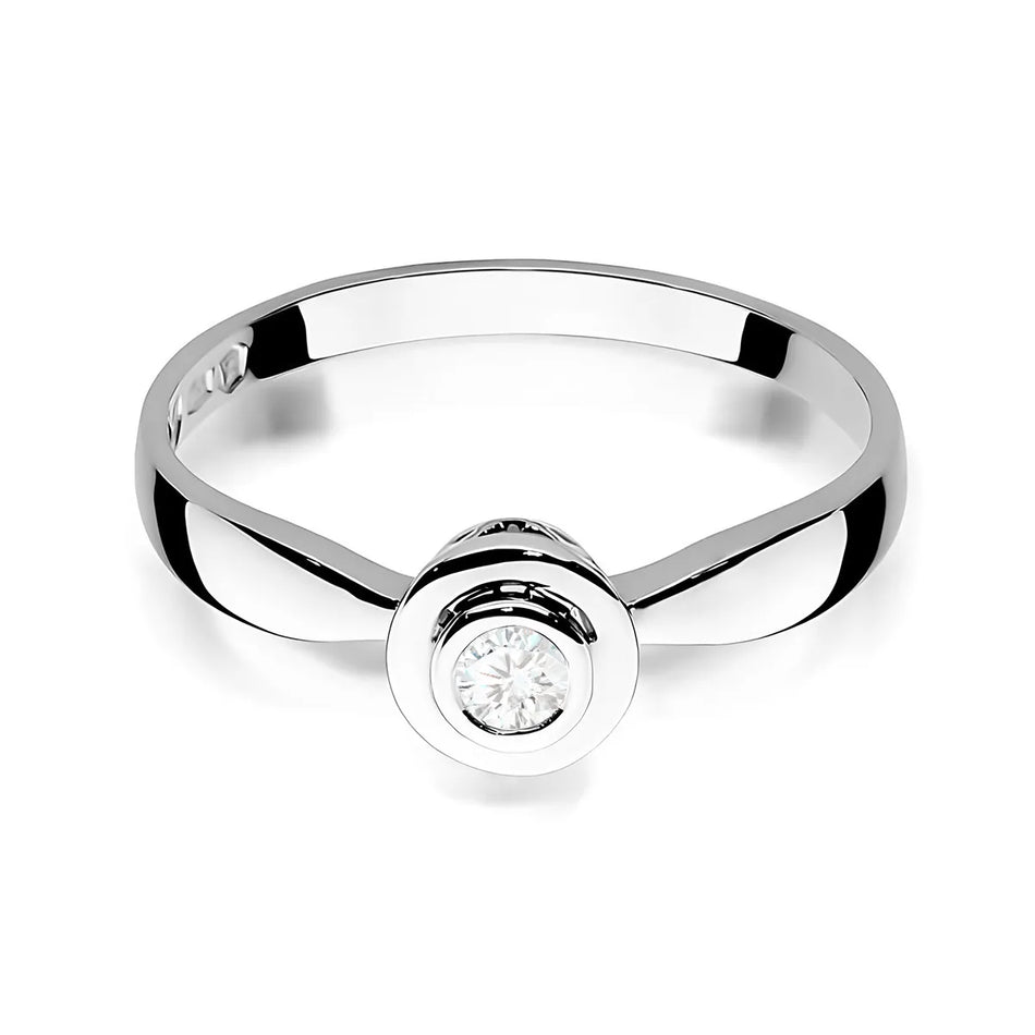 Zlatý prsten s diamantem 0,10 ct