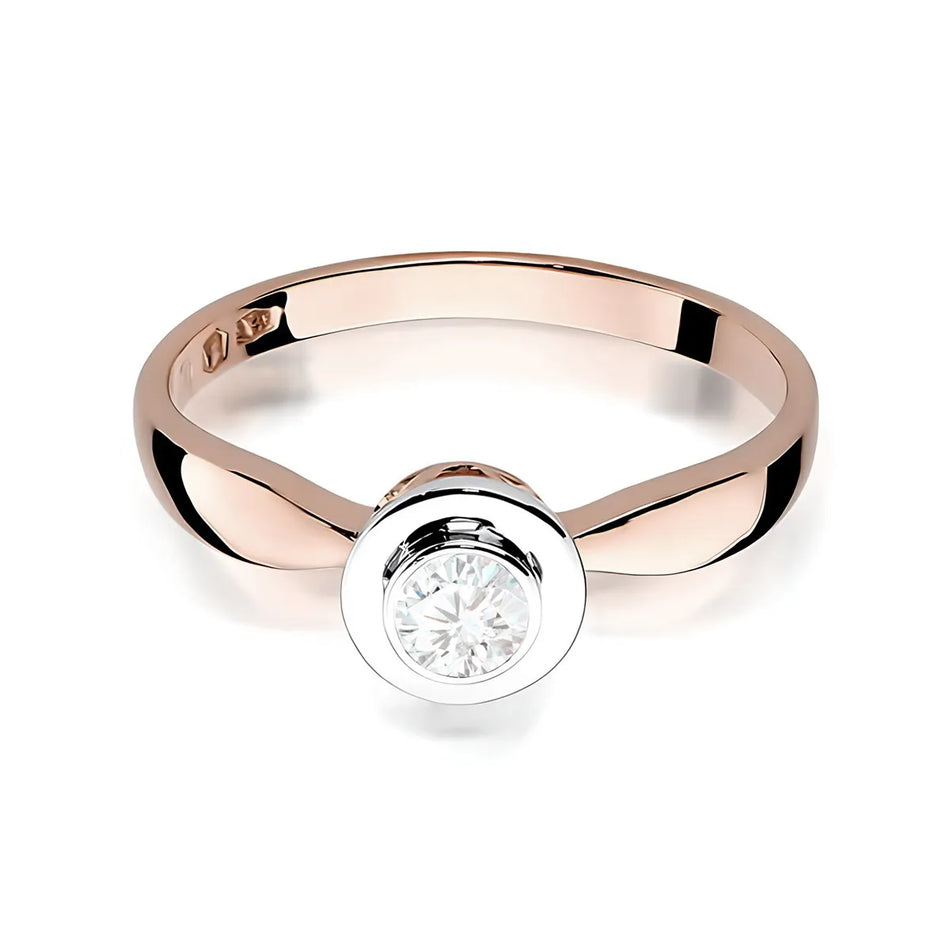 Gold Ring with 0.25ct Lab-diamond