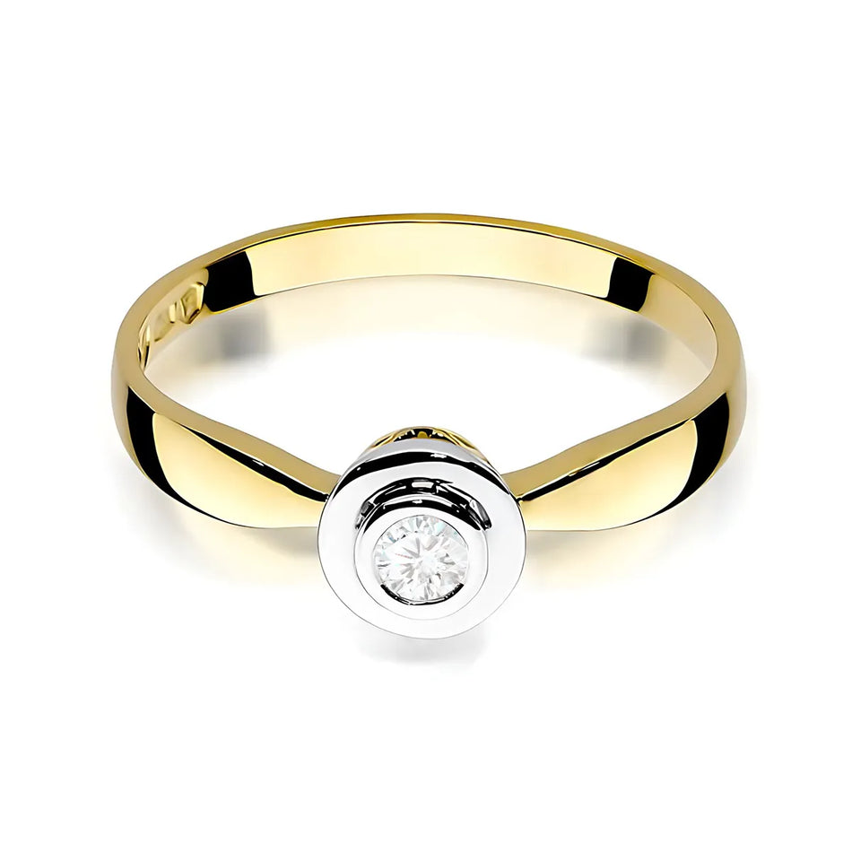 Zlatý prsten s diamantem 0,10 ct