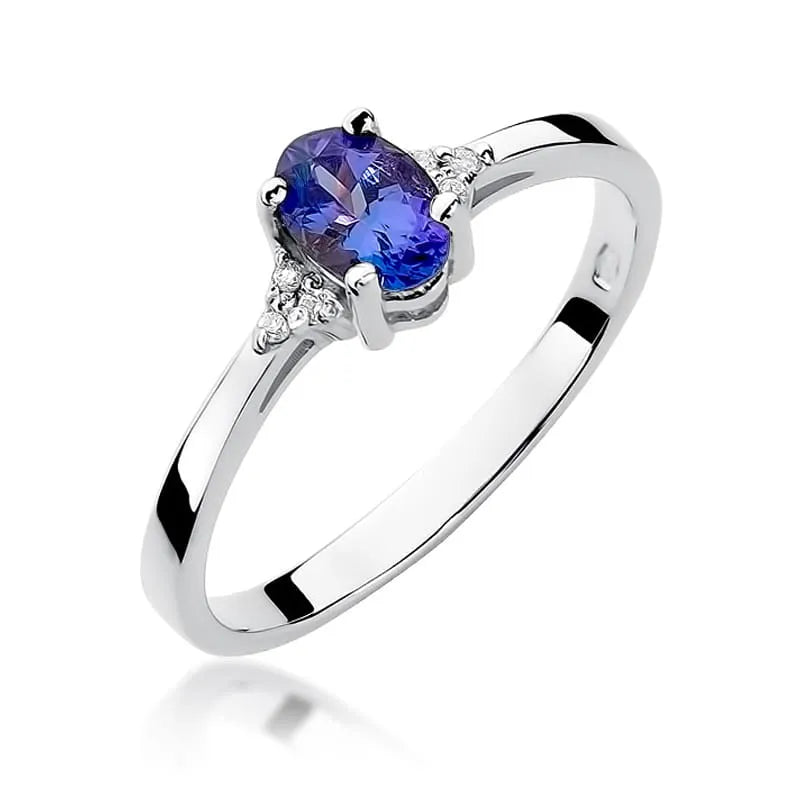 Gold Ring with 0.40ct Tansanit and 0.052ct Diamonds