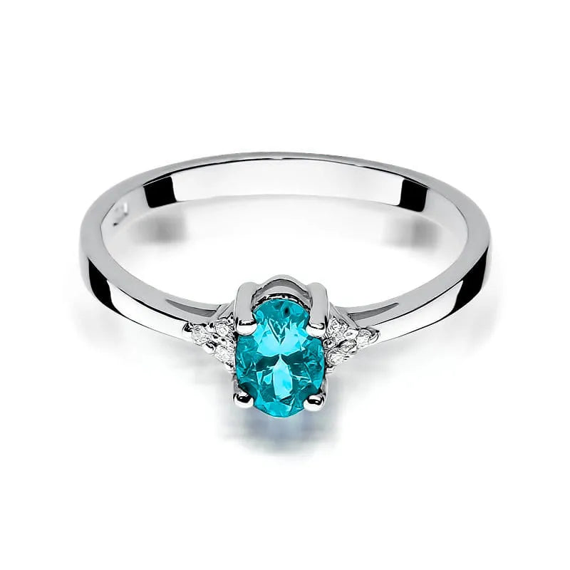 Zlatý prsten s topazem 0,50 ct a diamanty 0,052 ct