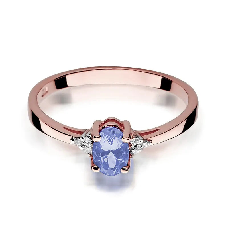 Gold Ring with 0.40ct Tansanit and 0.052ct Diamonds