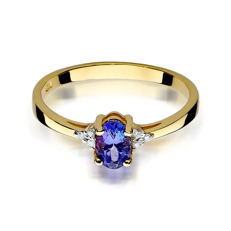 Gold Ring with 0.40ct Tansanit and 0.052ct Diamonds
