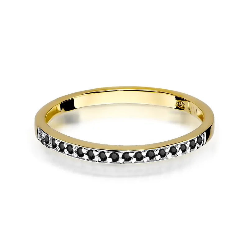 Gold Ring with 0.085ct Black Diamonds