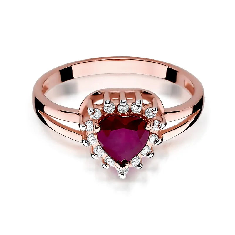 Gold Ring with 1.10ct Ruby and 0.12ct Diamonds