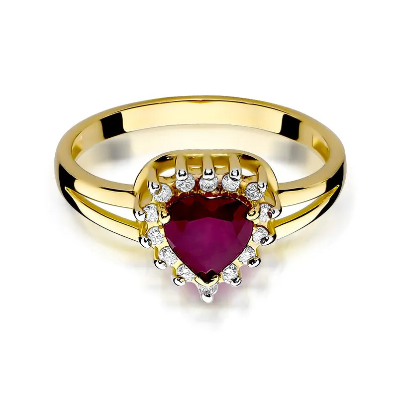 Gold Ring with 1.10ct Ruby and 0.12ct Diamonds