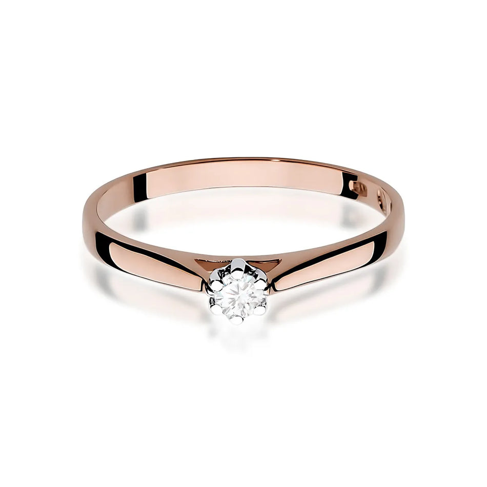 Zlatý prsten s diamantem 0,10 ct