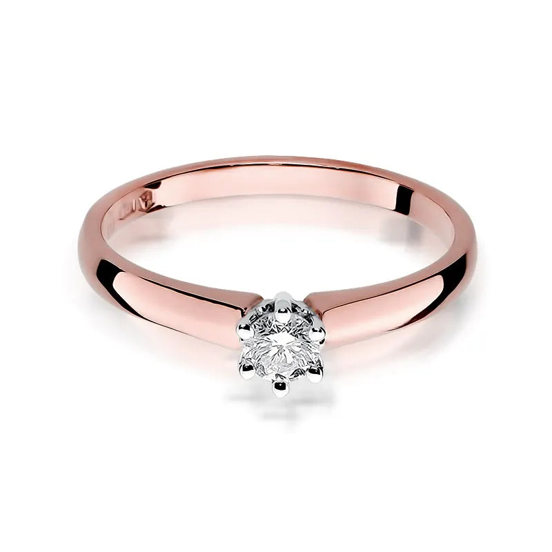 Zlatý prsten s diamantem 0,20 ct