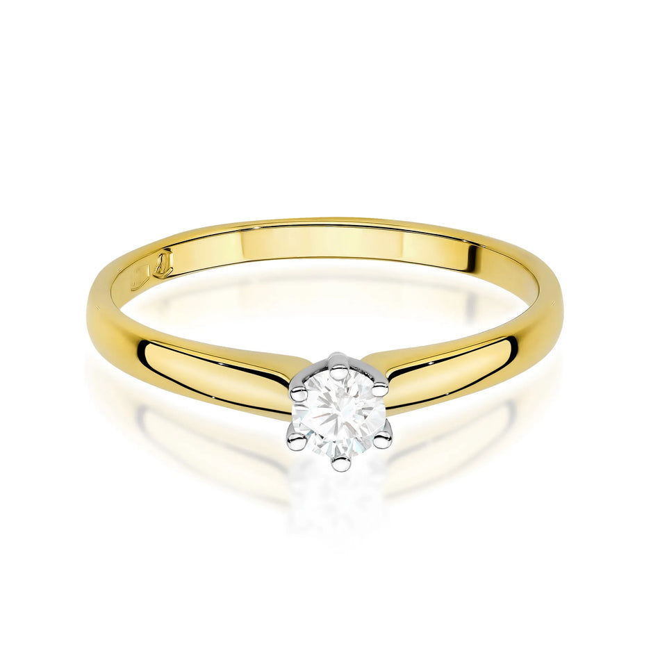 Gold Ring with 0.20ct Lab-diamond