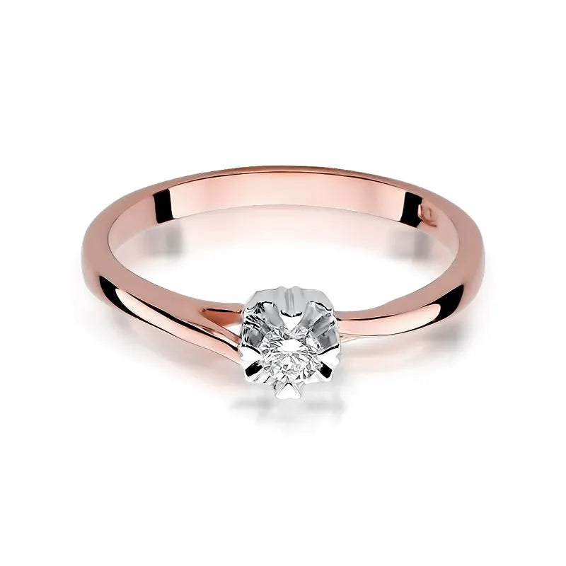 Zlatý prsten s diamantem 0,10 ct