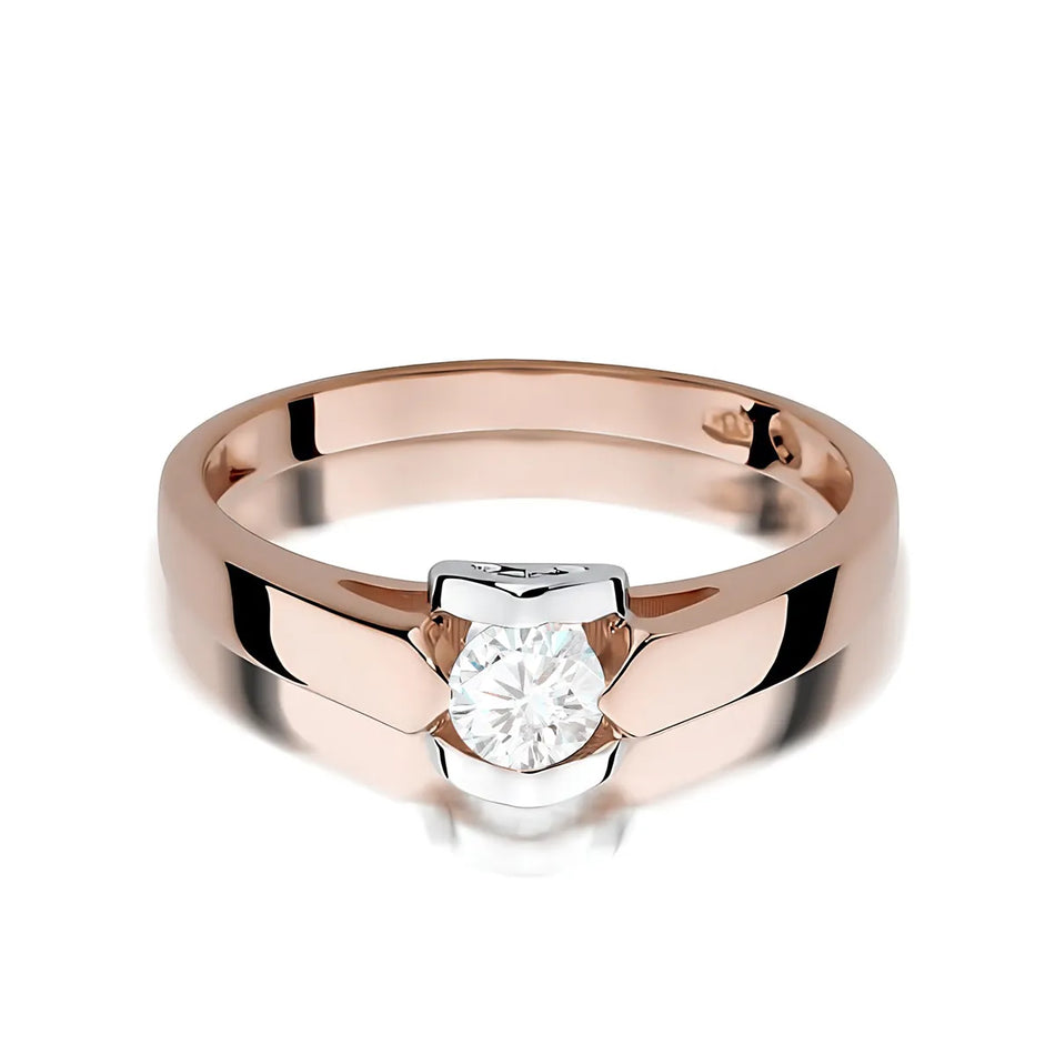 Gold Ring with 0.30ct Lab-diamond