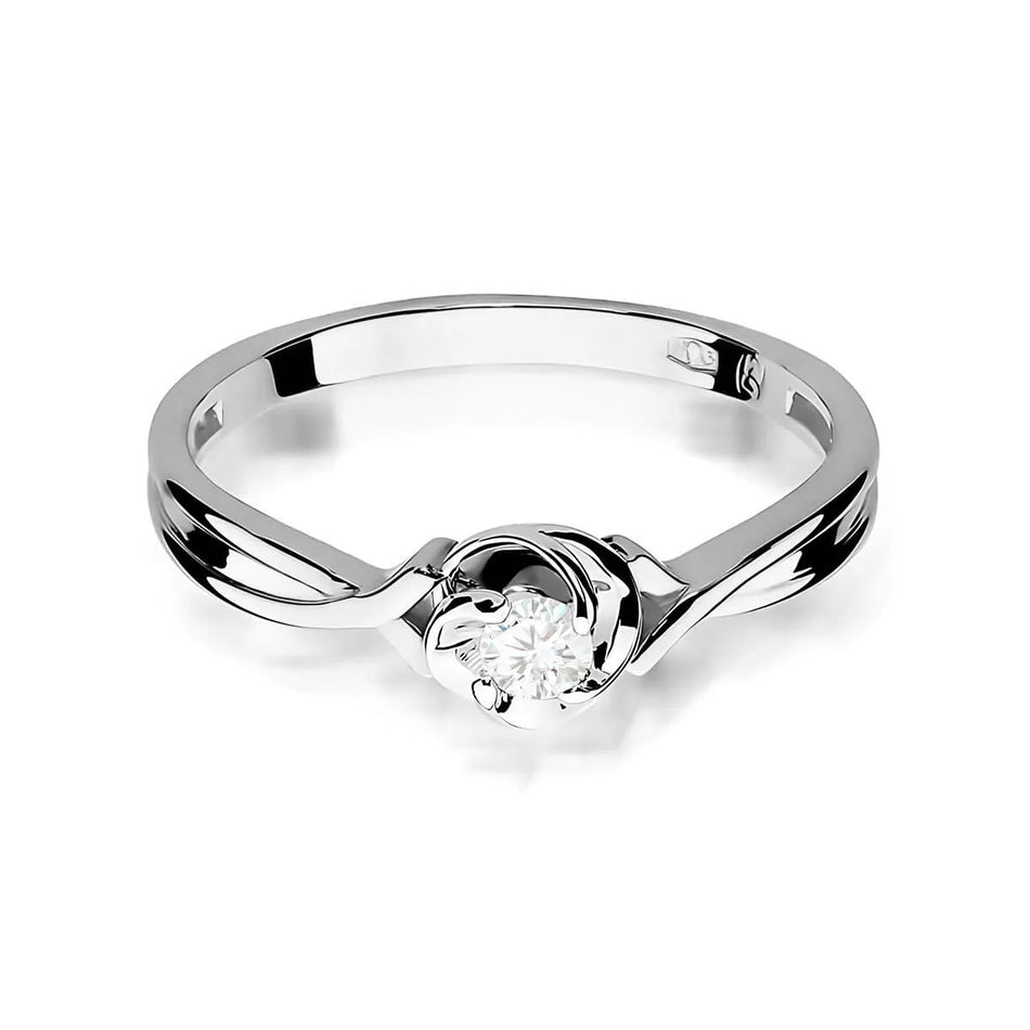 Zlatý prsten s diamantem 0,10 ct