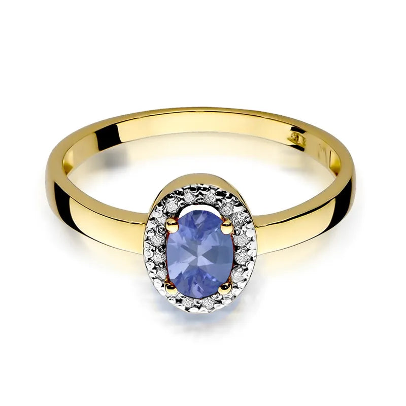 Gold Ring with 0.40ct Tansanit and 0.08ct Diamonds