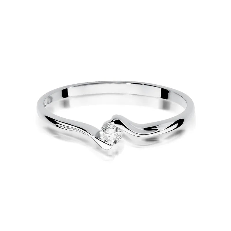 Zlatý prsten s diamantem 0,09 ct