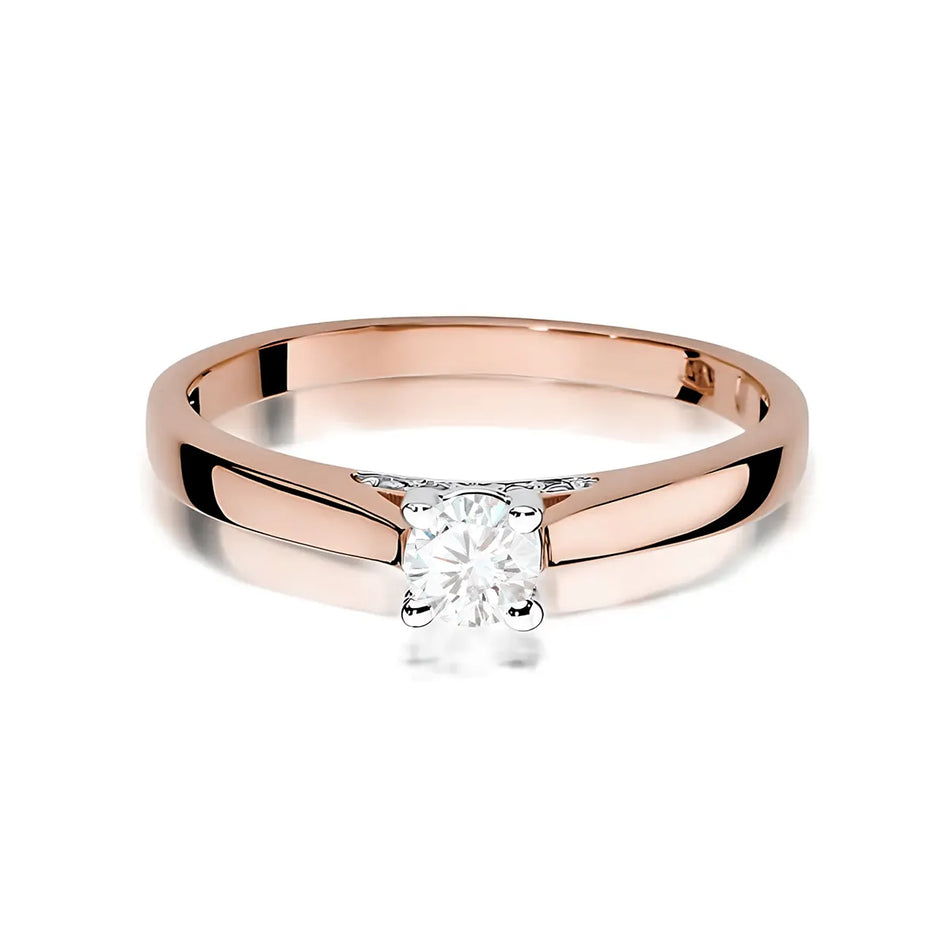 Gold Ring with 0.25ct and 0.05ct Lab-diamonds