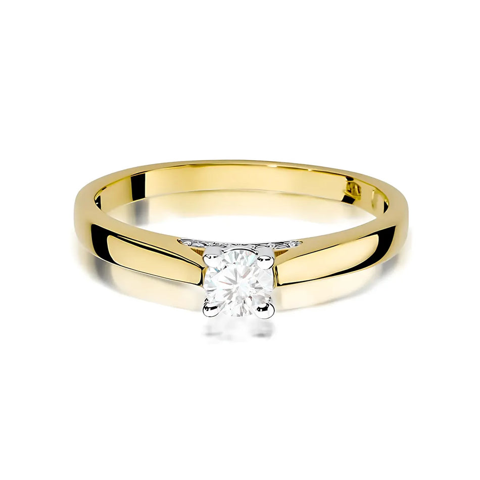 Gold Ring with 0.25ct and 0.05ct Lab-diamonds