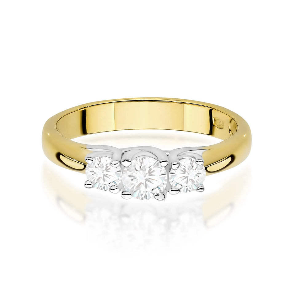 Gold Ring with 0.25ct and 0.24ct Lab-diamonds
