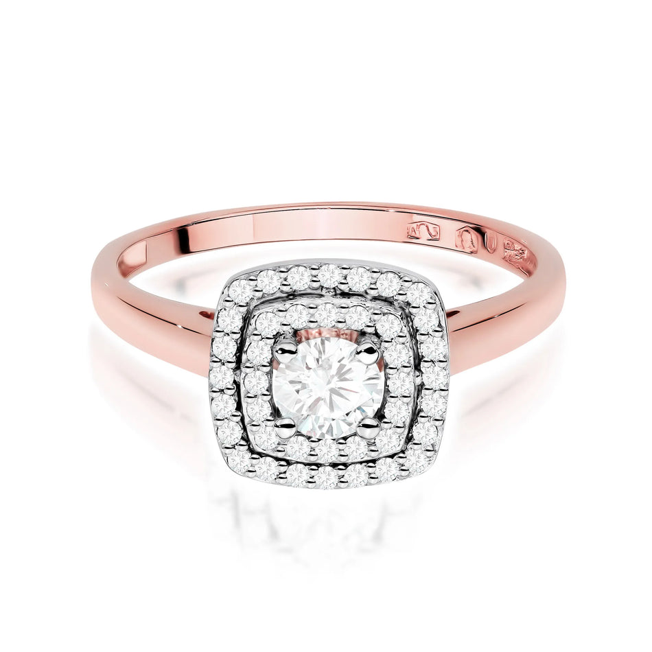 Zlatý prsten s 0,30ct a 0,20ct laboratorními diamanty