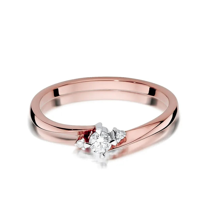 Gold Ring with 0.10ct and 0.017ct Diamonds