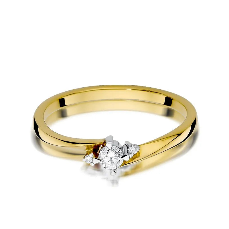 Gold Ring with 0.10ct and 0.017ct Diamonds