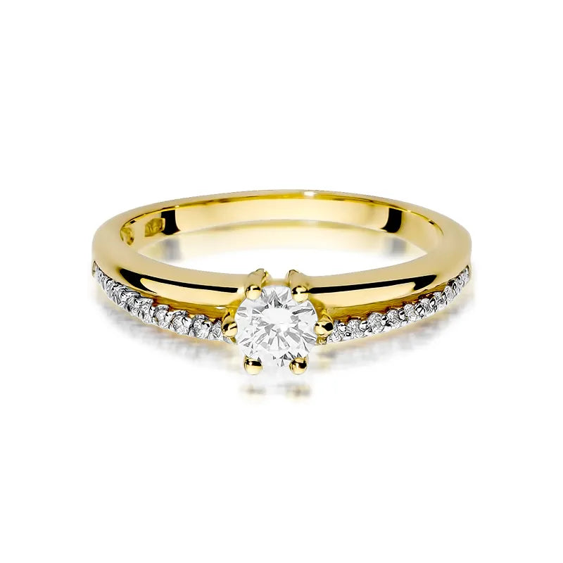 Gold Ring with 0.30ct and 0.10ct Diamonds