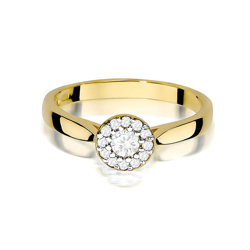 Gold Ring with 0.12ct and 0.103ct Diamonds