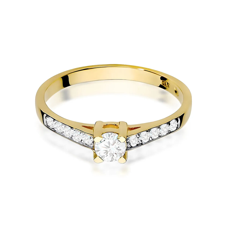 Gold Ring with 0.30ct and 0.145ct Lab-diamonds
