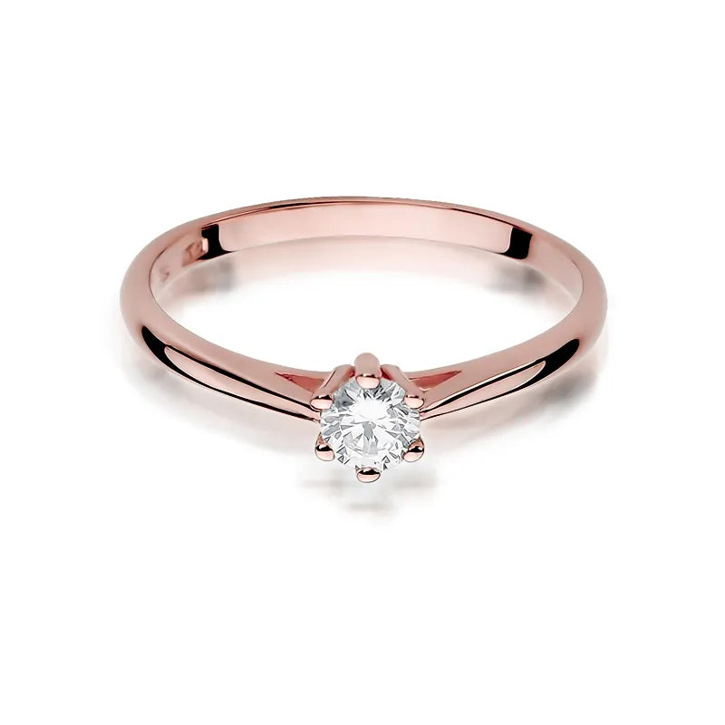 Zlatý prsten s diamantem 0,15 ct