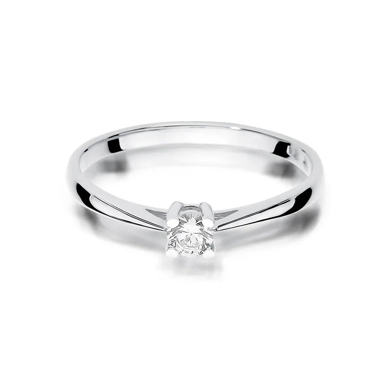 Zlatý prsten s diamantem 0,15 ct