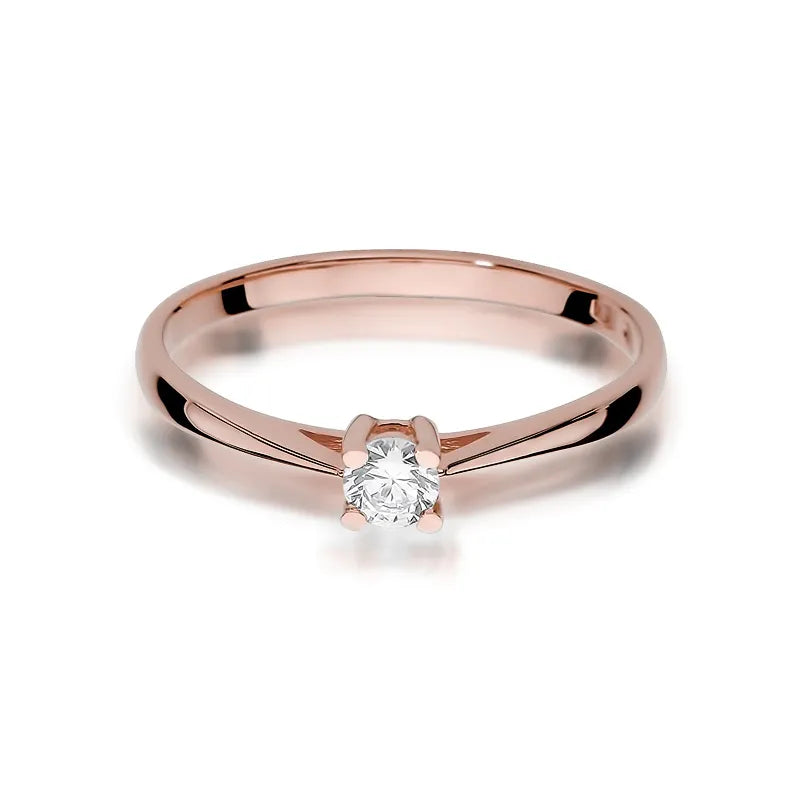 Zlatý prsten s diamantem 0,15 ct