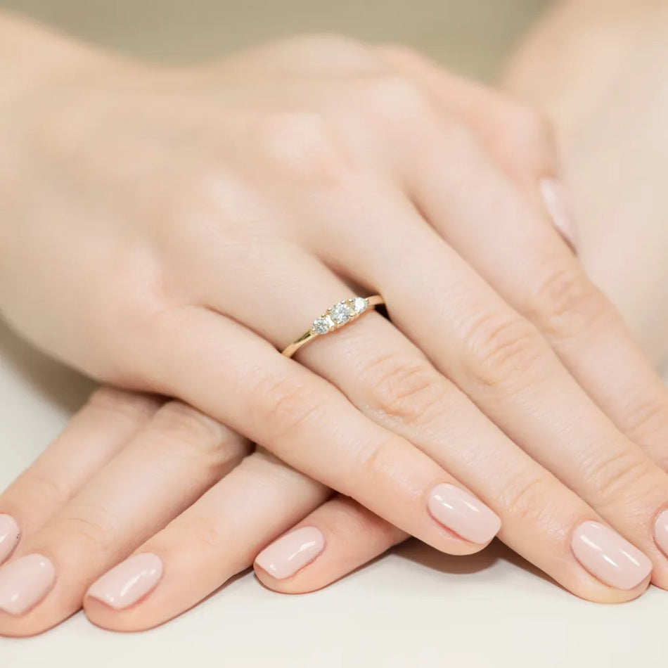 Zlatý prsten s diamanty 0,15 ct a 0,18 ct