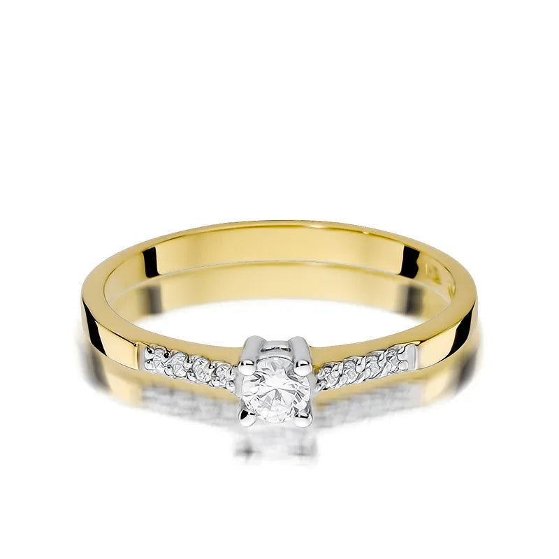 Gold Ring with 0.15ct and 0.069ct Diamonds