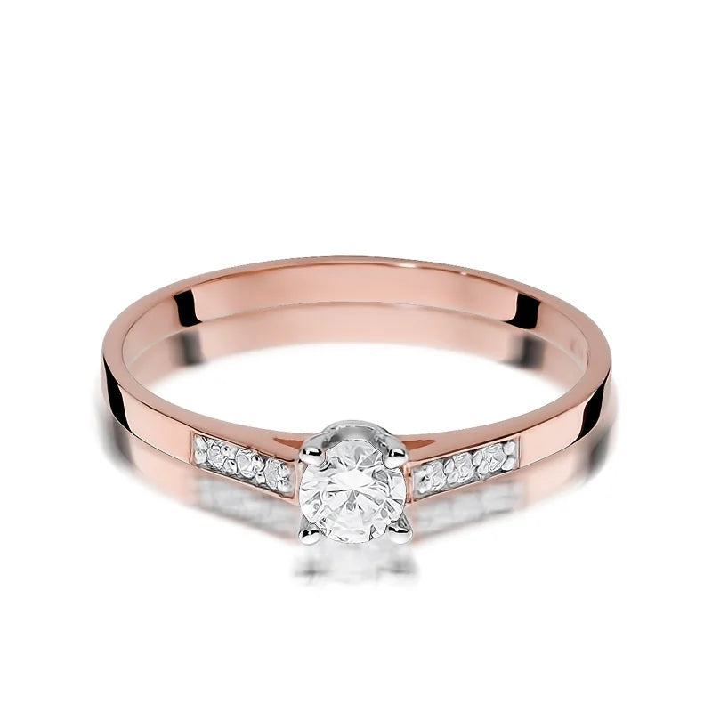 Gold Ring with 0.15ct and 0.06ct Lab-diamonds