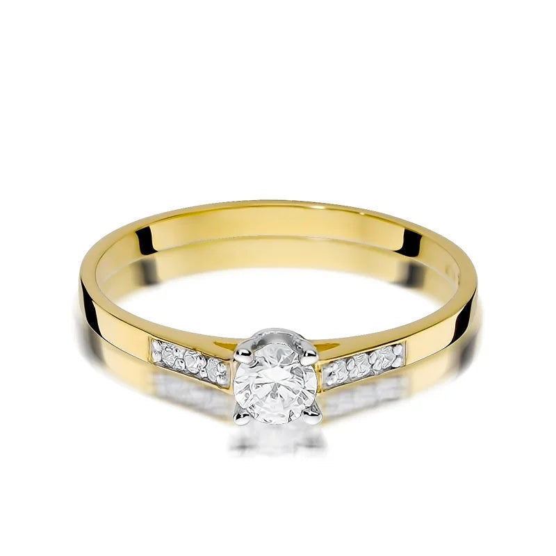 Gold Ring with 0.15ct and 0.06ct Lab-diamonds