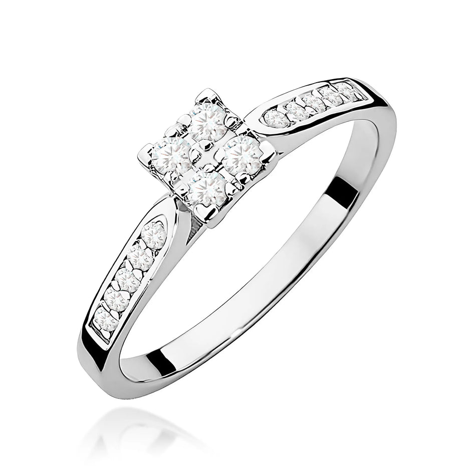 Zlatý prsten s diamanty 0,166 ct