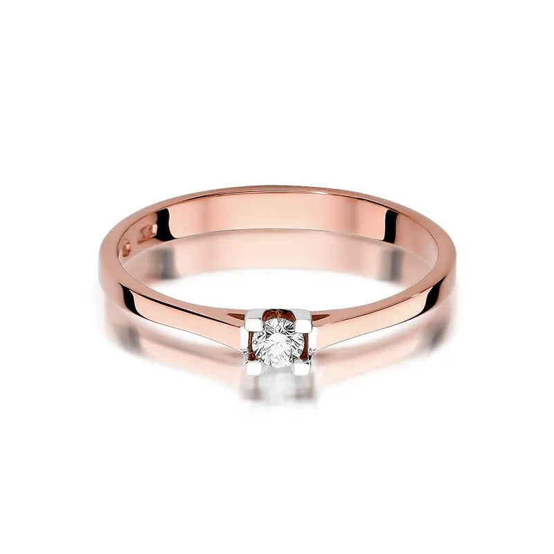 Zlatý prsten s diamantem 0,09 ct