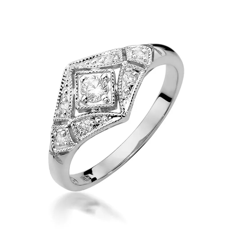Gold Ring with 0.10ct and 0.087ct Diamonds