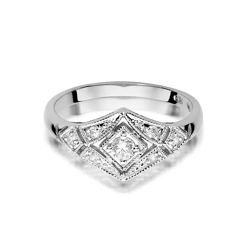 Gold Ring with 0.10ct and 0.087ct Diamonds