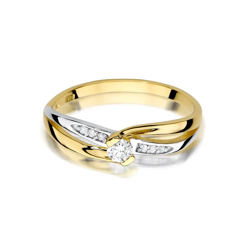 Gold Ring with 0.10ct and 0.03ct Diamonds