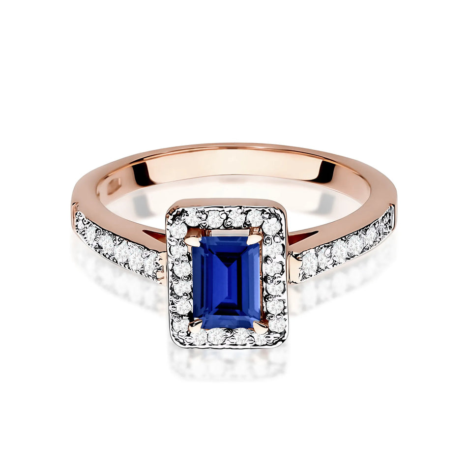 Gold Ring with 0.60ct Sapphire and 0.22ct Diamonds