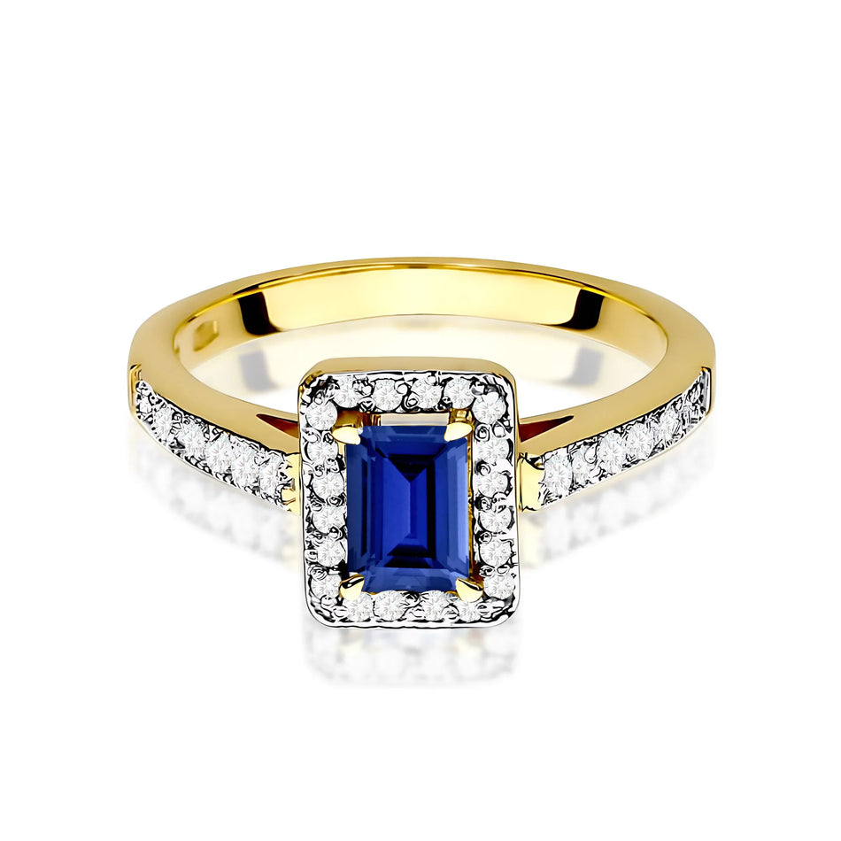 Gold Ring with 0.60ct Sapphire and 0.22ct Diamonds