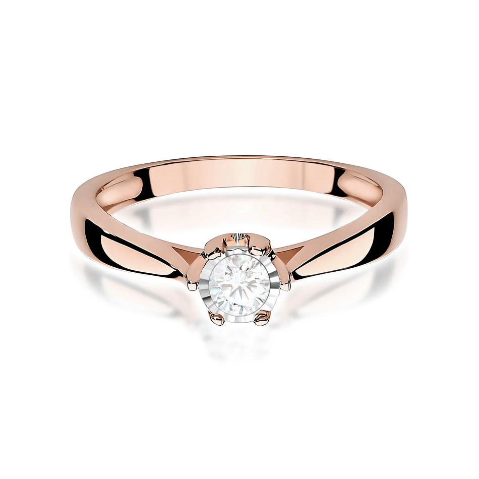Gold Ring with 0.20ct Lab-Diamond