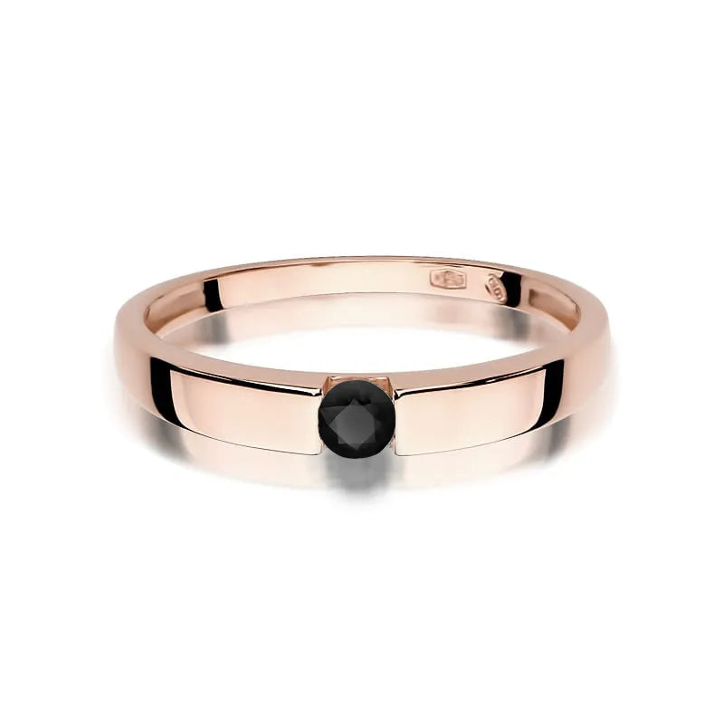Gold Ring with 0.12ct Black diamond