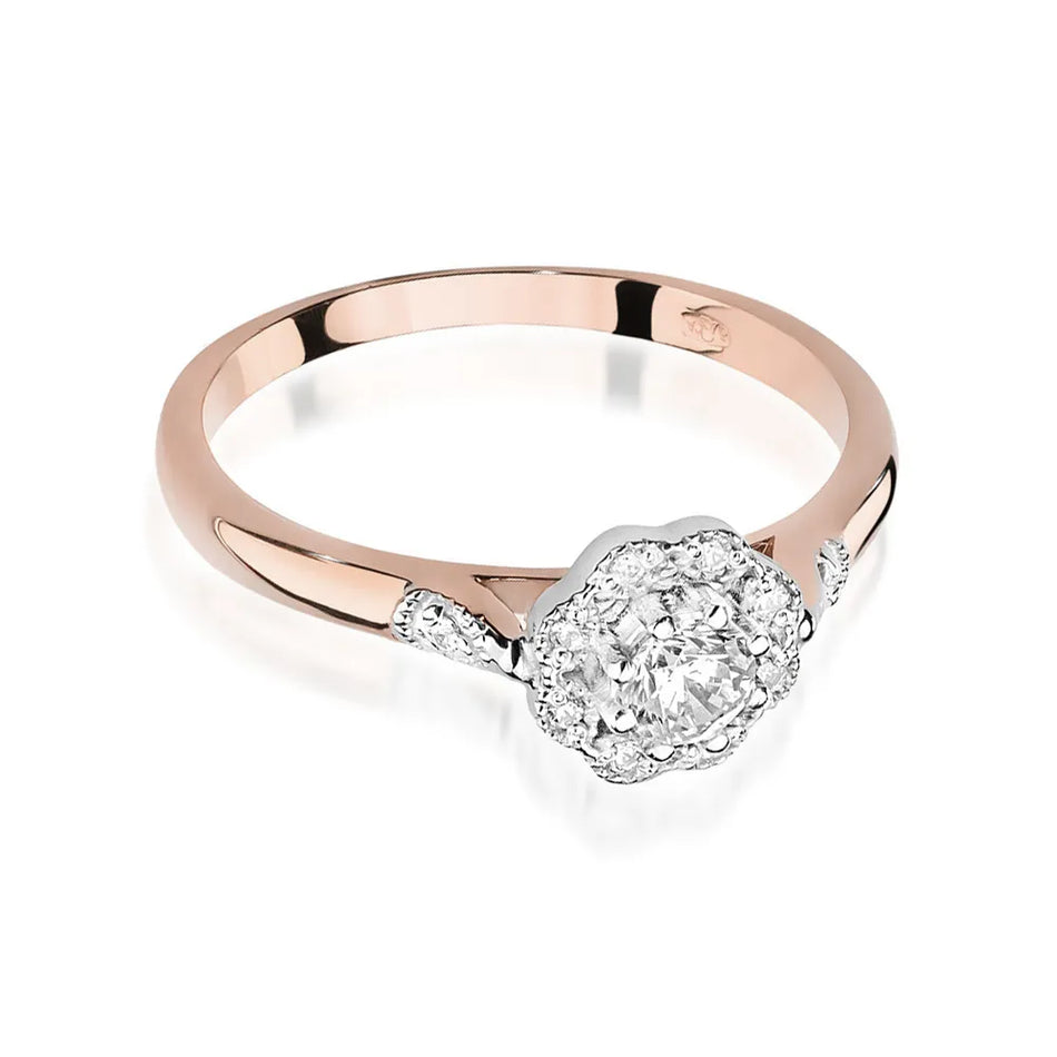 Gold Ring with 0.23ct and 0.05ct Diamonds