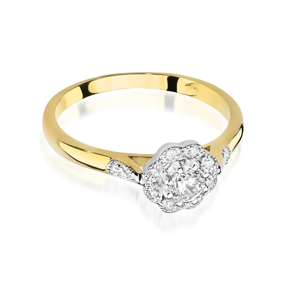 Gold Ring with 0.23ct and 0.05ct Diamonds