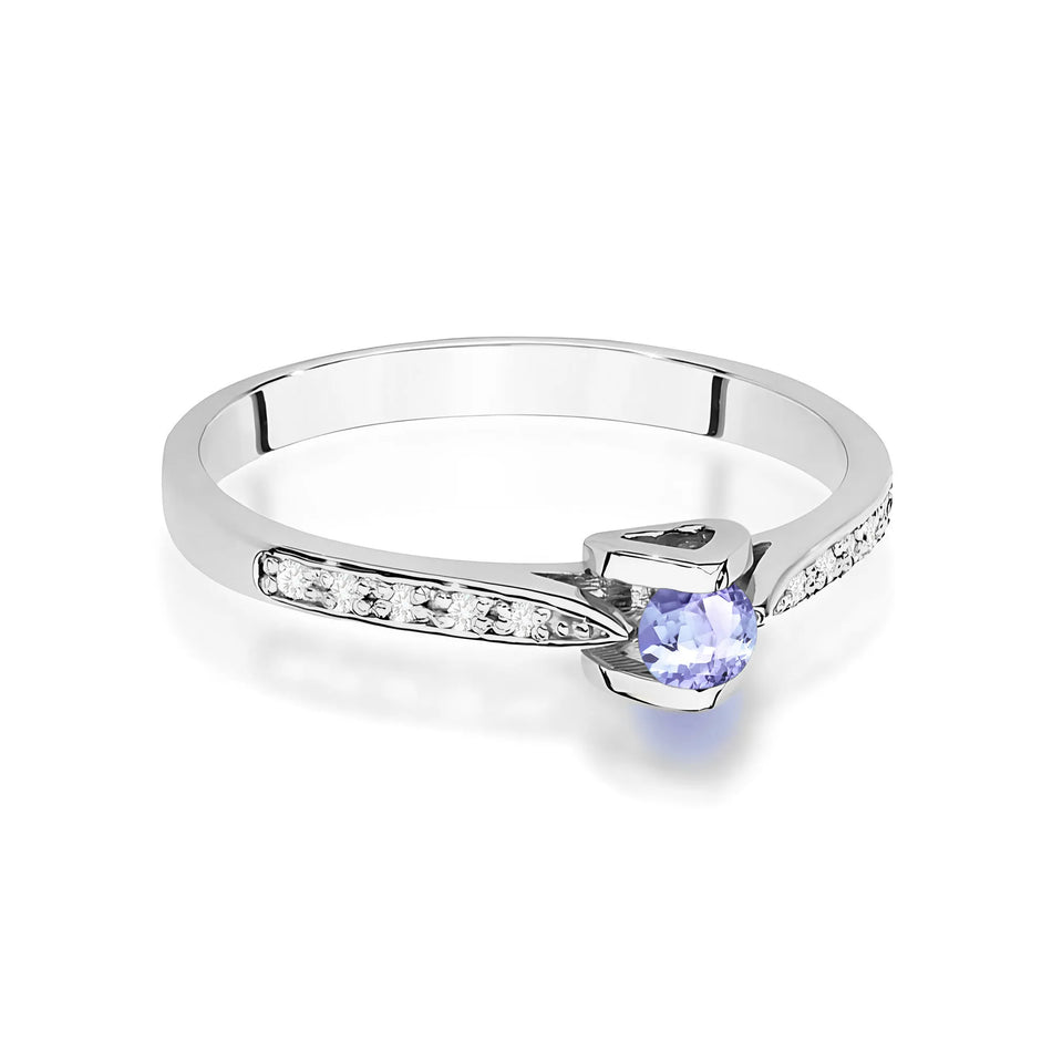 Zlatý prsten s 0,15ct tanzanitem a 0,05ct diamanty