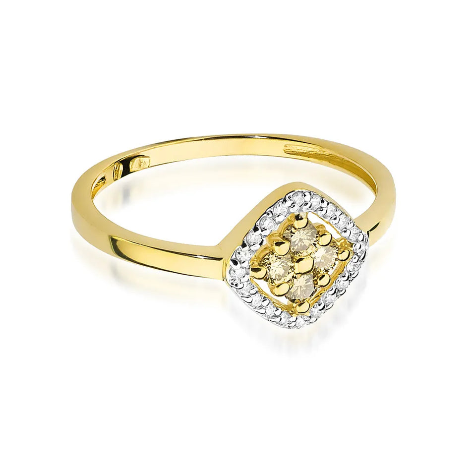 Gold Ring with 0.10ct and 0.20ct Diamonds