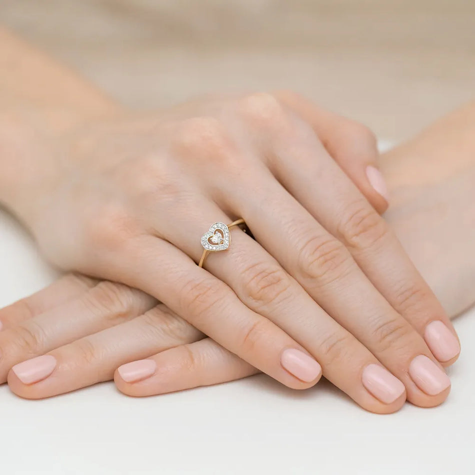 Zlatý prsten s diamanty 0,10 ct a 0,09 ct